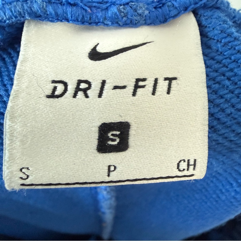 Nike Dri-Fit Blue Sweat Shorts | Peace Love Basketball Graphic | Zipper Pocket S - Picture 7 of 8